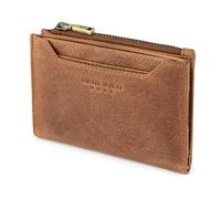 Berliner Bags Small Women's Blanca Vintage Leather Purse - Brown | 12 Card Small Wallet Removable Card Holder Coin Pocket YKK Zipper RFID Protection Women