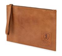 Berliner Bags Vintage Dirk Leather Document Wallet Bank Bag Travel Organiser for Passport, Tickets, Pens, brown, L, Vintage