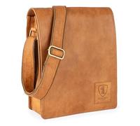 Berliner Bags Vintage Konrad Leather Shoulder Bag, Messenger Bag with Laptop Compartment for Men and Women, Brown