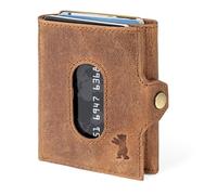 Berliner Bags Vintage Slim Wallet Hamburg, Mini Wallet Made of Leather, Wallet with TÜV-Tested RFID Protection, for Men - Brown