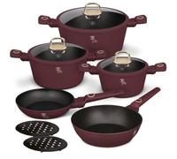Berlinger Haus 10 Pcs Aluminium Non Stick Induction Cookware Set - Pots and Pans with Lids for Home Kitchen Oven Dishwasher Safe, Eco-Friendly Compatible with All Stoves, Induction Cooking Set