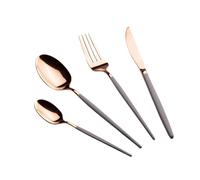 Berlinger Haus 24 Piece Cutlery Set Pink Gold Handle Taupe