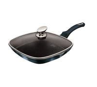Berlinger Haus 28Cm Square Grill Pan Fry Frying Marble Non Stick Griddle Steak Aquamarine With Lid
