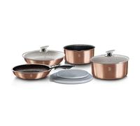 Berlinger Haus Metallic Line- Rose Gold Edition 9 Pieces Cookware Set, BH/6147 Rose Gold Stainless Steel 18/8