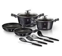 Urbn-Living Urbnliving Height 11.8Cm Berlinger Haus 10Pc Black Carbon Pro Cookware Set Aluminium Non Stick Pots Pans Induction Tools