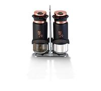 Berlinger Haus Black Rose Collection Salt and Pepper Shaker Set BH/1994 Black/Rose Gold Stainless Steel 18/8