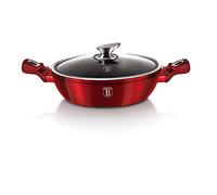 Berlinger Haus, Casserole Dish with Lid, 24 cm, Burgundy Collection, 3-Layer Non-Stick Marble Coating, Suitable for All Types of Cooking, Including Induction hobs