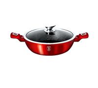 Berlinger Haus, Casserole with Lid, 32 cm, Burgundy Collection, 3 Layer Non-Stick Marble Coating, Suitable for All Types of Cooking, Including Induction hobs