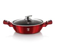 Berlinger Haus, Casserole with Lid, 32 cm, Burgundy Collection, 3 Layer Non-Stick Marble Coating, Suitable for All Types of Cooking, Including Induction hobs