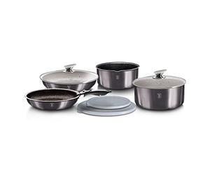 Berlinger Haus Cookware Pots and Pans Set 9 Piece, Kitchen Cookware Set with Detached Ergonomic Handle, Nonstick Pots and Pans Set with Glass Lids for Cooking