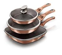 Berlinger Haus Metallic Line- Rose Gold Edition 6 Pieces Frying Pan Set, Metallic Line Rose Gold Edition BH/6195 Rose Gold Stainless Steel 18/8