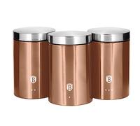 BerlingerHaus 3 Pieces Canister Set, Rose Gold