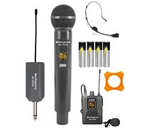 Berlingtone BR-103UM Dual UHF Wireless Microphone System, Headset, 96 Adjustable Frequency Channels, with Rechargeable Receiver, Karaoke, Wedding, DJ, Party, Speech, Church, up to 200ft Range