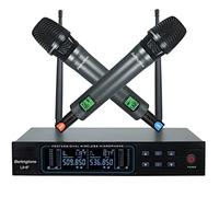 Berlingtone BR-56UM 120- Adjustable Channel Dynamic Dual UHF Wireless Microphone System, Metal Mic, Base