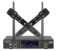 -Berlingtone Wireless Microphone System, 2 Handheld Dynamic Microphones,120- Adjustable Frequency Channel, Metal case & mic, for Karaoke, Meeting, Party, Church, DJ, Wedding, up 260ft Range (BR-58UM)