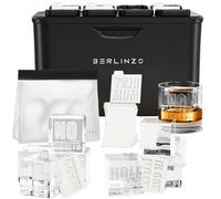 Berlinzo Premium Clear Ice Cube Maker with Conversation Ice Prints - 8 Large 2.1" Crystal Clear Ice Squares - Giftable Idea for Party, Game Night & Just for Fun - Includes Storage Bag (Non-Electric)