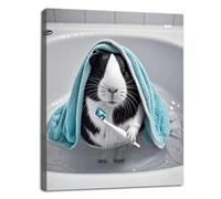 Berlun Funny Animal Wall Art Canvas - Farmhouse Guinea Pig Decor, Modern Waterproof Picture for Bathroom,In Pet Rooms,Livingroom,Bedroom,Unique Funny Wall Decor Gifts for Family Member and friends