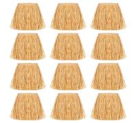 Berlune 12 Pcs Bulk Raffia Hula Skirts for Adults Hawaiian Grass Skirts Hawaiian Luau Tropical Theme Party Costume Accessory (Medium)