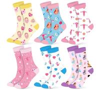 Berlune 6 Pairs of Labor and Delivery Sock Gifts Women Uterus Baby Novelty Socks for Obstetrical Nurse Pregnant Mothers Midwife Obgyn Doctor Gifts