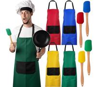 Berlune 8 Pieces Magic Christmas Kitchen Gift Set Apron Silicone Spatula Set for Neighbor Xmas Holiday Party Housewarming Gifts