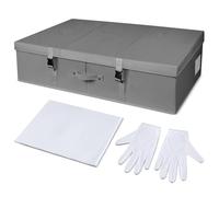 Berlune Wedding Dress Storage Box Kit Bridal Dress Preservation Box with 100 Sheets of Acid Free Tissue Paper and 1 Pair Microfiber Gloves for Storage Wedding Gown, 31 x 20 x 8 Inches(Large,Gray)