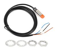 BERM Approach Switch Sensor 3 Wire Industrial Power Control Equipment Cylindrical Proximity Sensor for Automation Machinery Brass ABS 4mm Detection Distance (PR12-4DP2)