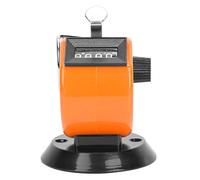 BERM Hand Tally Counter 4 Digits ABS Plastic Mechanical Handheld Counting Tool with Hook Base for Data Statistics Conference Attendance Traffic Counting in Red Green Yellow Blue (Orange)