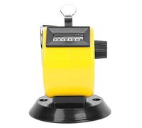 BERM Hand Tally Counter 4 Digits ABS Plastic Mechanical Handheld Counting Tool with Hook Base for Data Statistics Conference Attendance Traffic Counting in Red Green Yellow Blue (Yellow)