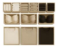 Bermondsey Division Set of 12 Drawer Organiser Stone Divider Drawer Dividers Clothes Storage Bedroom Drawers Wardrobe Organiser Storage Organizer Clothing & Wardrobe Solutions