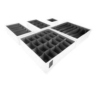 Bermondsey Division Set of 5 Drawer Organiser Divider White Charcoal Grey Drawer Divider Clothes Drawer Organisers Wardrobe Organiser Underwear Storage Drawer Dividers Draw Organizer (White/Grey)