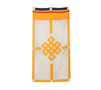 Bermoni Tibetan 180 X 90 cm Cotton Wall Hanging With Auspicious Drawing Lucky Symbols (FH-WH-1093YLW)