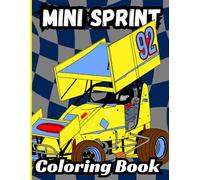 Bermrider Mini Sprint Coloring Book: Dirt Oval Track Racing Race Car Kids Speedway Gift Raceway Accessory Winged Lighting 1000cc