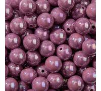 BERMRO 16mm Acrylic Bead 100pcs AB Dark Purple Color Acrylic Focal Bead Chunk Bubblegum Beads for DIY Crafting Necklace Bracelet Jewelry Making Keychain (Dark Purple)