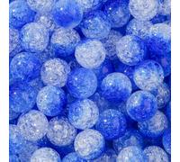 BERMRO 16mm Acrylic Beads 100pcs Royal Blue Crack Bead Beadable Chunk Bubblegum Beads for DIY Crafting Necklace Bracelet Jewelry Making Keychain (Royal Blue)
