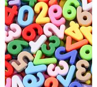 BERMRO 500g/144pcs Large Number Beads Big Chunky Letter Bead 0-9 Acrylic Alphabet Bubble Beads for Paracord Bead Bag Charm Keychains Crafts Education Leaning (Color Number)