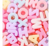 BERMRO 500g/155pcs Large Letter Beads Big Chunky Letter Bead A-Z Acrylic Alphabet Bubble Beads for Paracord Bead Bag Charm Keychains Crafts Education Leaning (Pink)