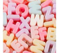 BERMRO 500Gram/160pcs Large Letter Beads Big Chunky Letter Bead A-Z Acrylic Alphabet Bubble Beads for Paracord Bead Bag Charm Keychains Crafts Education Leaning (ab Pink)
