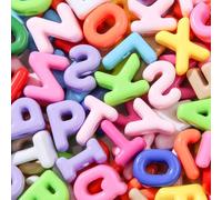 BERMRO 500Gram Large Letter Beads 128pcs Big Chunky Letter Bead A-Z Acrylic Alphabet Bubble Beads for Paracord Bead Bag Charm Keychains Crafts Education Leaning (Color Letters)