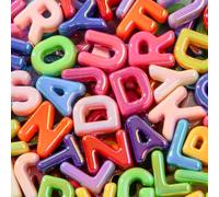 BERMRO 78pcs Large Letter Beads Big Chunky Letter Bead A-Z Acrylic Alphabet Bubble Beads for Paracord Bead Bag Charm Keychains Crafts Education Leaning(2uv-Color)
