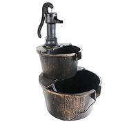Bermuda 2 Tier Barrel Water Feature Beautiful Garden Decor