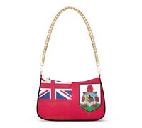 Bermuda Flag Aesthetic Shoulder Bag for Women Evening Clutch Purse Chain Strap Zipper Trendy Purse