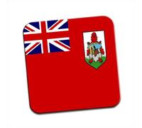 Bermuda Flag Single Premium Glossy Wooden Coaster