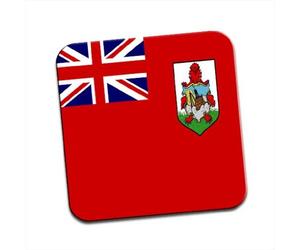 Bermuda Flag Single Premium Glossy Wooden Coaster
