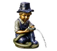 Bermuda Garden Pond Decor Spitter Boy with Hose Water Feature Ornament Resin