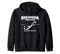 Bermuda Map Coordinates, Bermuda Flag, Bermuda Nickname Zip Hoodie