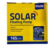 Bermuda Solar Floating Pump Fountain 165Lph Pond Outdoor Garden