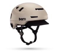 Bern Hudson MIPS Adult Commuter Bike Helmet with Rotational Impact Safety│Adjustable Safety Light Included│For Bikes, E Scooters, E Bikes +│EN1078 Certified│Medium│Matte Sand