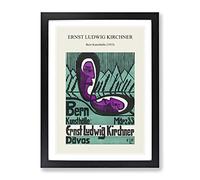 Bern Kunsthalle By Ernst Ludwig Kirchner Exhibition Museum Painting Framed Wall Art Print, Ready to Hang Picture for Living Room Bedroom Home Office Décor, Black A3 (34 x 46 cm)