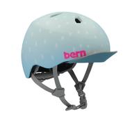 Bern Nina DVRT Kids Bike Helmet with Rotational Impact Safety│Adjustable Comfort│Trusted by Parents Worldwide│EN1078 Certified│S/M│Matte Seaglass Polka Dot