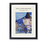Bern With Belltower By Ernst Ludwig Kirchner Exhibition Museum Painting Framed Wall Art Print, Ready to Hang Picture for Living Room Bedroom Home Office Décor, Black A3 (34 x 46 cm)